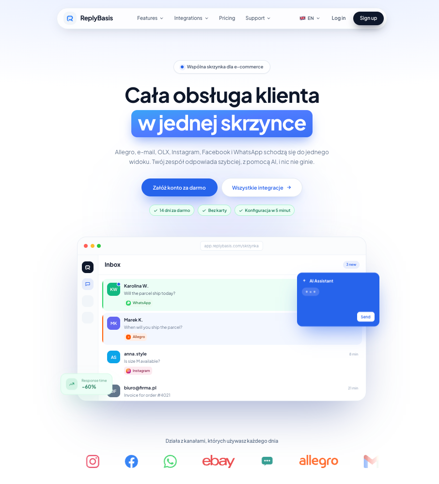ReplyBasis — omnichannel customer inbox